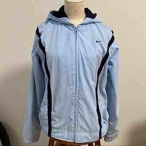 Nike Womens Zip Up Jacket with Hood Color: Baby Blue Size:Medium